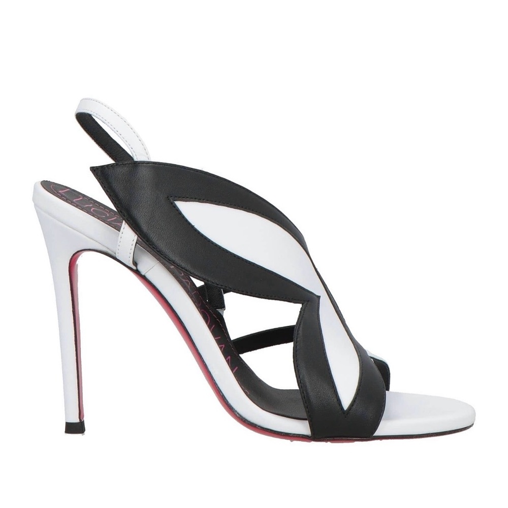 Luciano Padovan Black and White Leather Heels US 7